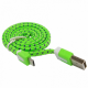 Kabel Micro USB Zielony Płaski Sznurówka (nowa)