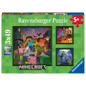 Minecraft Puzzle Dla Dzieci Ravensburger 3x49 el (nowa)